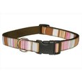 Sassy Dog Wear Sassy Dog Wear STRIPE-BROWN-MULTI3-C Stripe Dog Collar; Brown - Medium STRIPE-BROWN/MULTI3-C